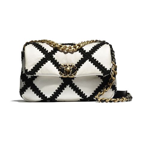 chanel 19 calfskin crochet flap bag|Handbags .